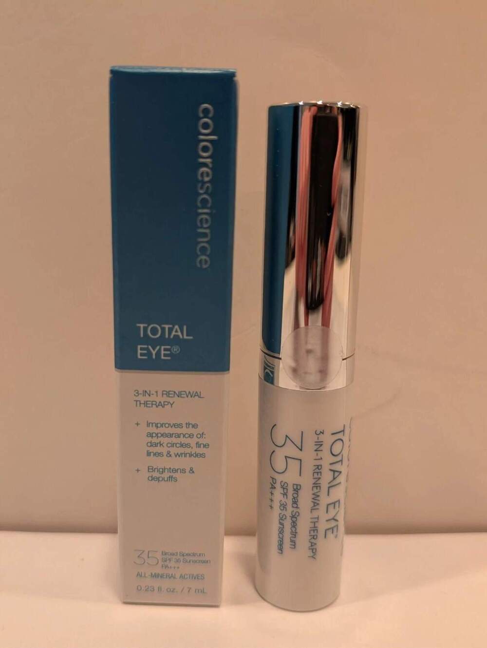 Gently tested- ColoreScience- Total Eye 3-IN-1 Renewal Care - BS SPF 35 - Fair